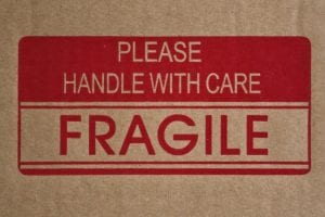 Fragile Sign on packing box